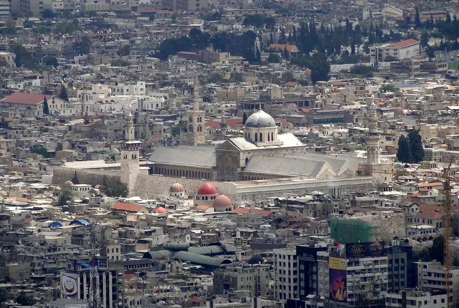 The Umayyad Mosque rising above the old city of Damascus.