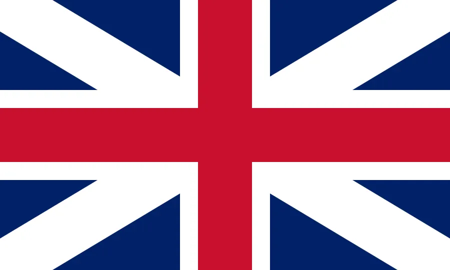 The design of the first Union Flag, used from 1606 to 1801.