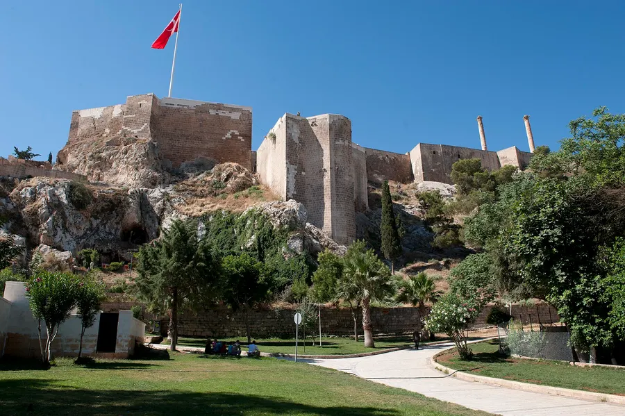 The castle of Urfa, the old Edessa, above the Balıklıgöl park in Şanlıurfa, Turkey.