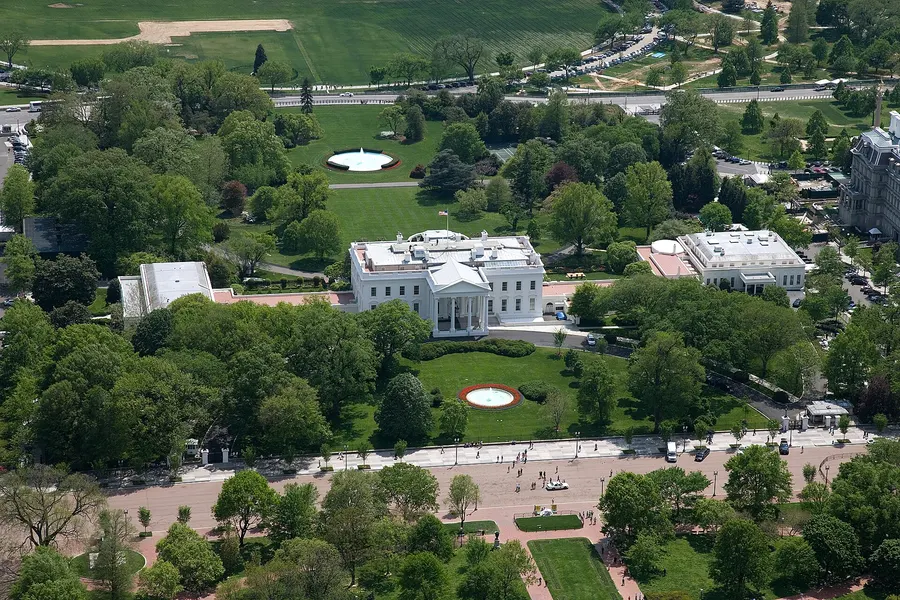 The White House today, from the air.