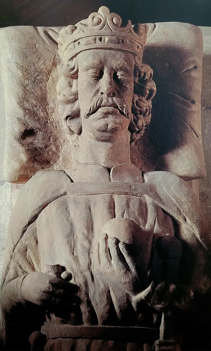 The figure of King Wladyslaw Lokietek on his tomb in Wawel Cathedral, Kraków.