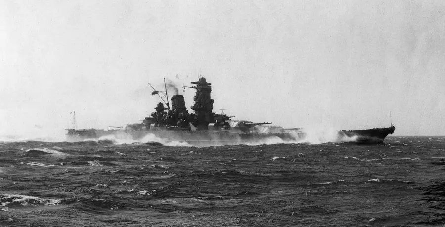 Yamato on her sea trials off the Bungo Strait, Japan, October 1941.