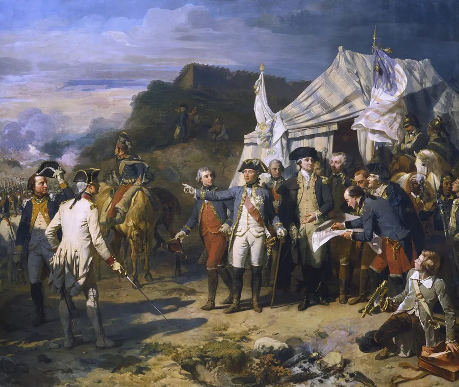 Auguste Couder's painting of the siege of Yorktown.